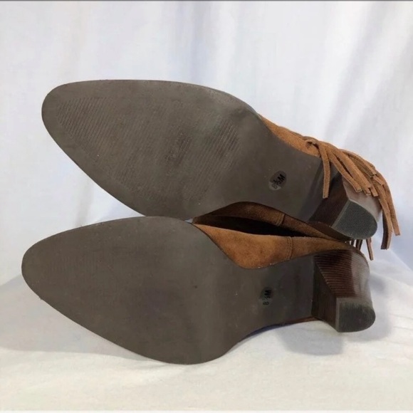 Michael Kors Suede Fringe Boots size 8.5 Chestnut - Picture 8 of 11